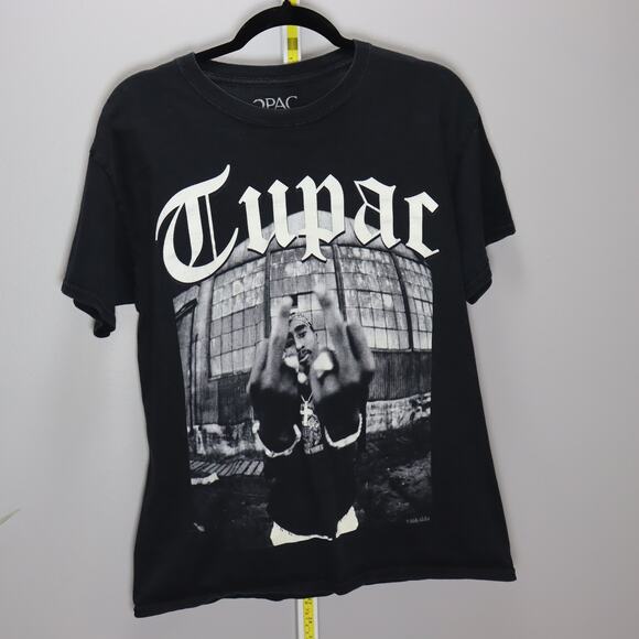 2Pac Tupac Shakur Graphic T-Shirt Black Size M - Picture 1 of 4